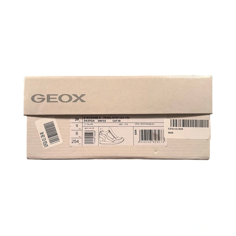 Geox NIB Nydame Wedge Sneaker Lt Taupe Size EU 39 - Picture 7 of 7